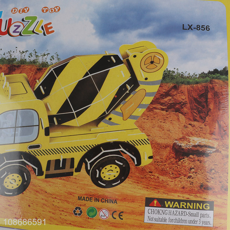 Good quality 55 pieces DIY 3D concrete truck puzzle for gifts