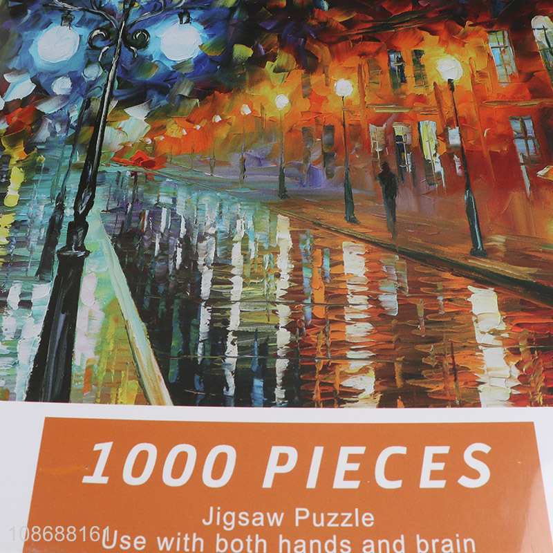 Factory price 1000 pieces puzzle rainy city night jigsaw puzzle