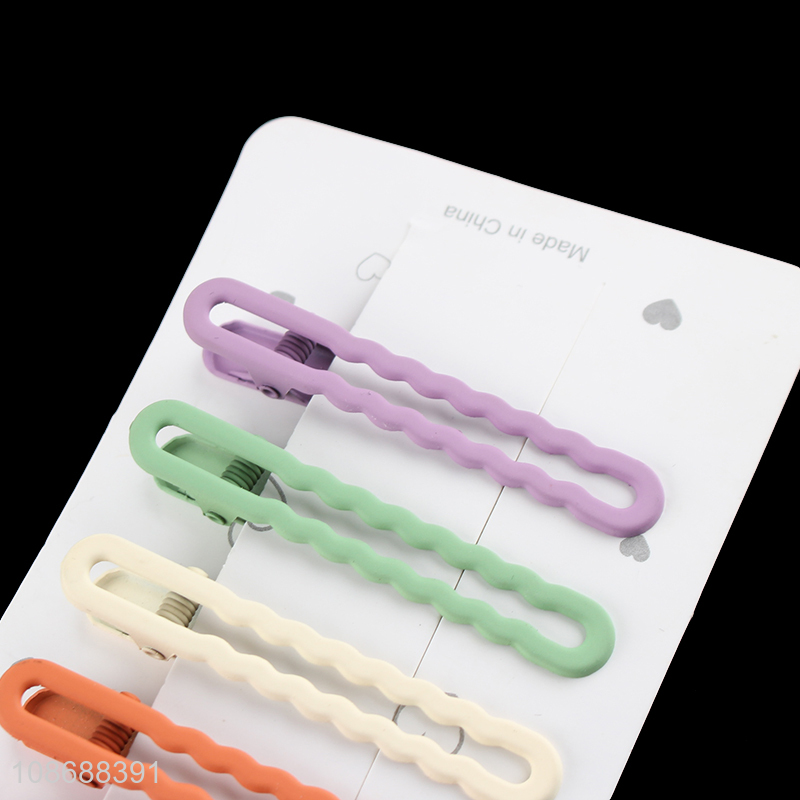 Hot sale candy-colored nonslip metal alligator hair clips hair barrettes