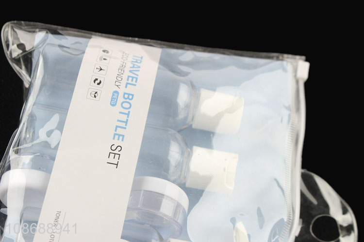 Wholesale 6pcs portable leakproof plastic toiletry containers travel bottle set
