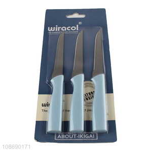 Factory wholesale 3pcs non-slip kitchen knife fruits paring knife set