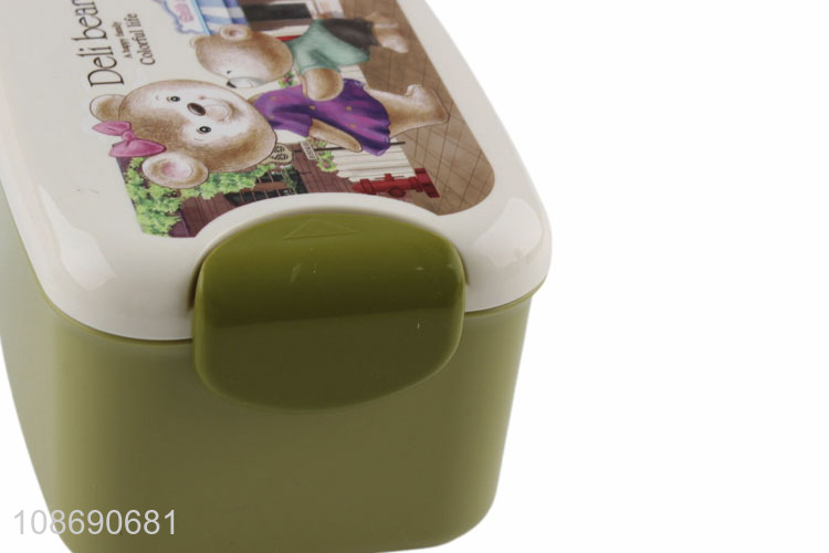 High quality bpa free plastic bento lunch box with spoon and fork for kids