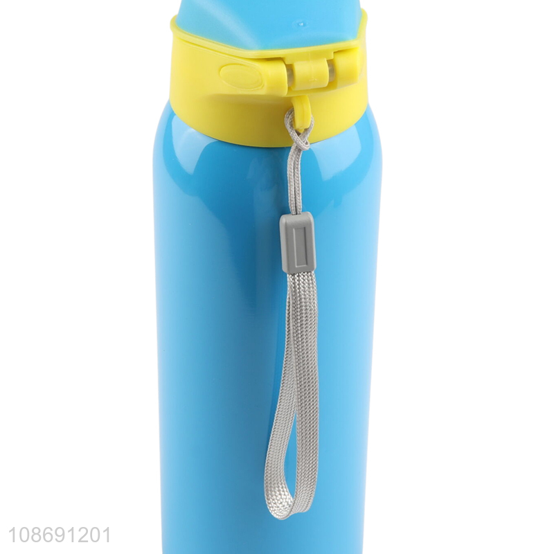 Wholesale portable insualted stainless steel sports water bottle with straw