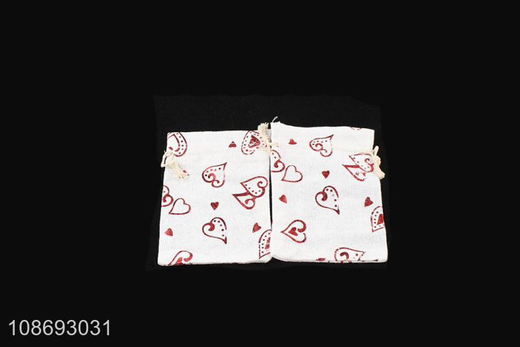 Yiwu market heart printed 2pcs candy packaging bag for wedding gifts
