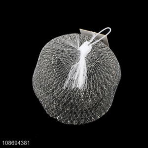 Wholesale 4pcs iron wire cleaning balls dishes scrubbers for kitchen