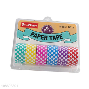 Hot selling 6pcs polka dot washi tapes for DIY scrapbook decor