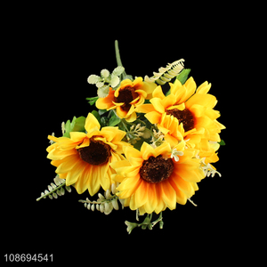 Factory supply 7heads natural indoor decoration artificial sunflower fake flower