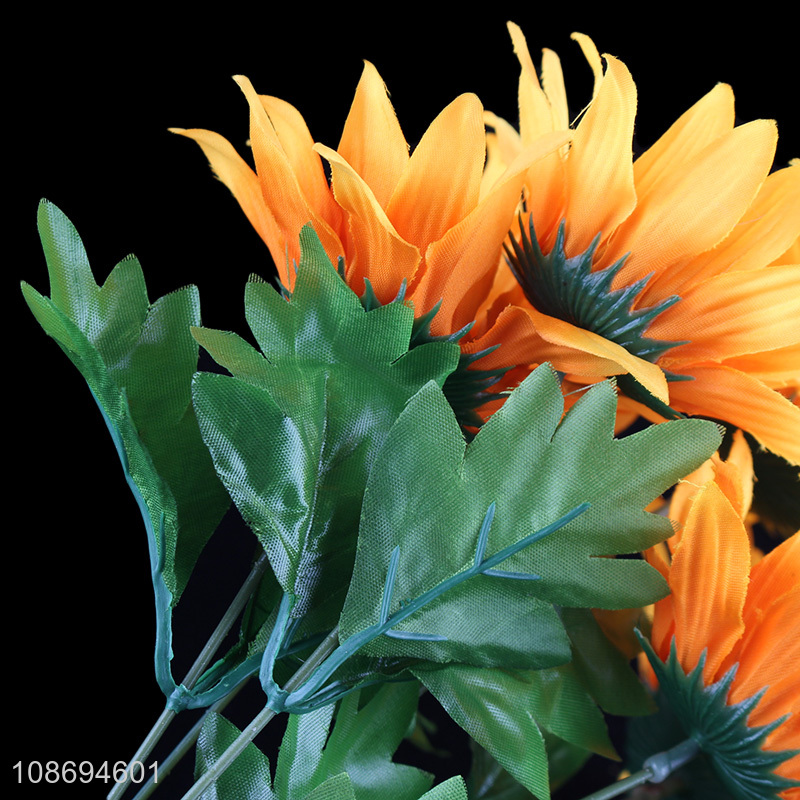 Latest products 7heads plastic artificial sunflower fake flower for sale