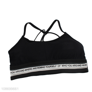 Hot product cross back fitness yoga bras with removable pads