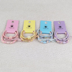 Factory price bowtie lace elastic hair rope fashion hair ring for sale