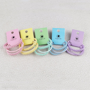 China products candy color elastic braided hair rope hair scrunchies for girls