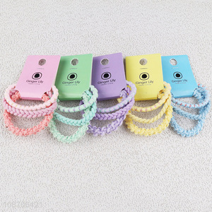 Good quality candy color braided elastic hair rope hair ring for hair accessories