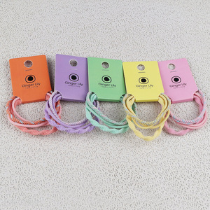 Good sale fashion candy color braided hair rope girls hair ring for headdress
