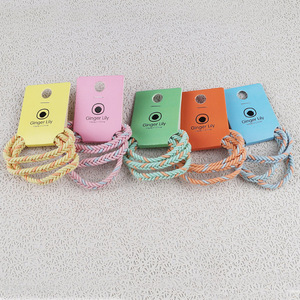 Yiwu market two-tone braided hair scrunchie elastic hair rope for girls