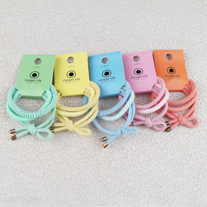 China supplier candy color bow hair rope girls hair ring for headdress