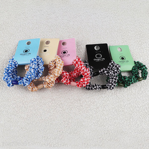 Hot sale multicolor fashion printed cotton fabric scrunchies hair rope wholesale