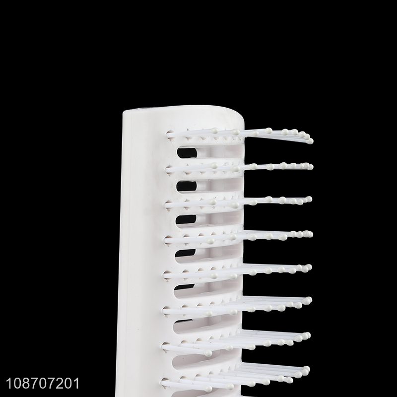 High quality anti-static detangling massage rib comb with wooden handle