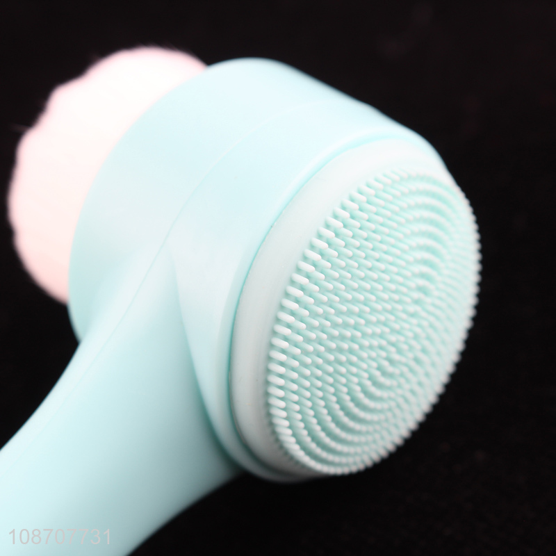 Yiwu market double-sided silicone massage brush for face care