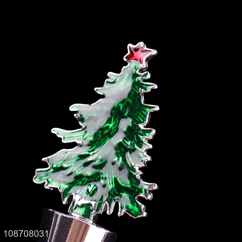Factory supply xmas tree shape red wine bottle stopper for sale