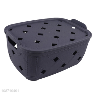New product multi-function plastic storage basket with lid for kitchen pantry