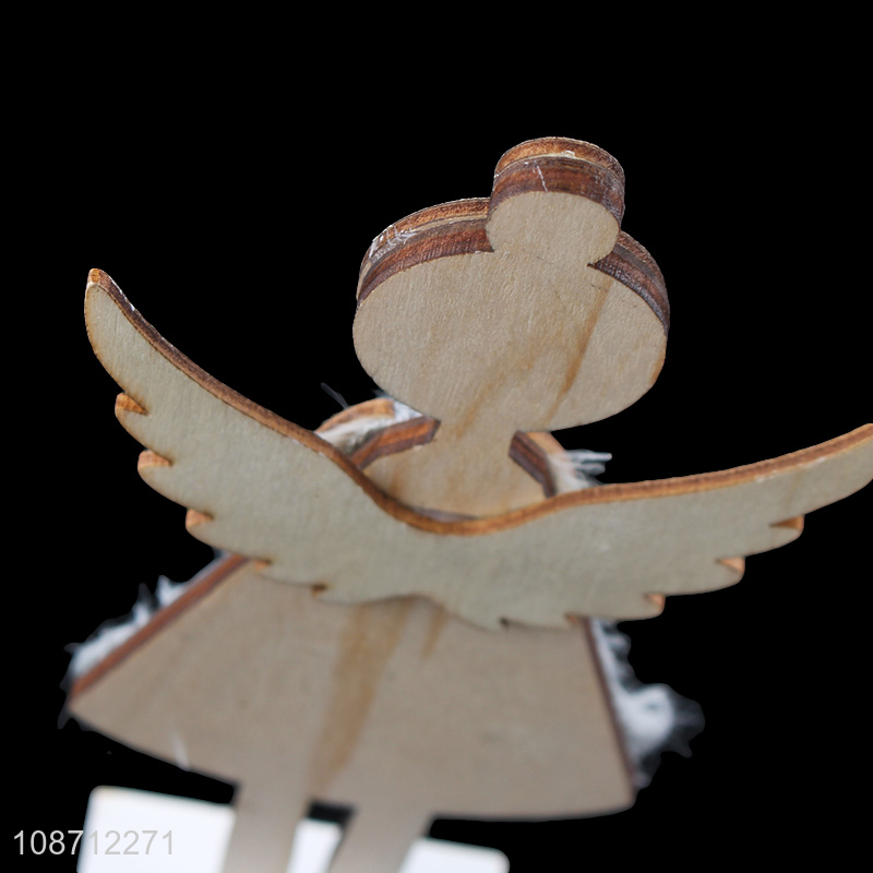 Hot selling wooden Christmas angel figurine Christmas tabletop ornaments