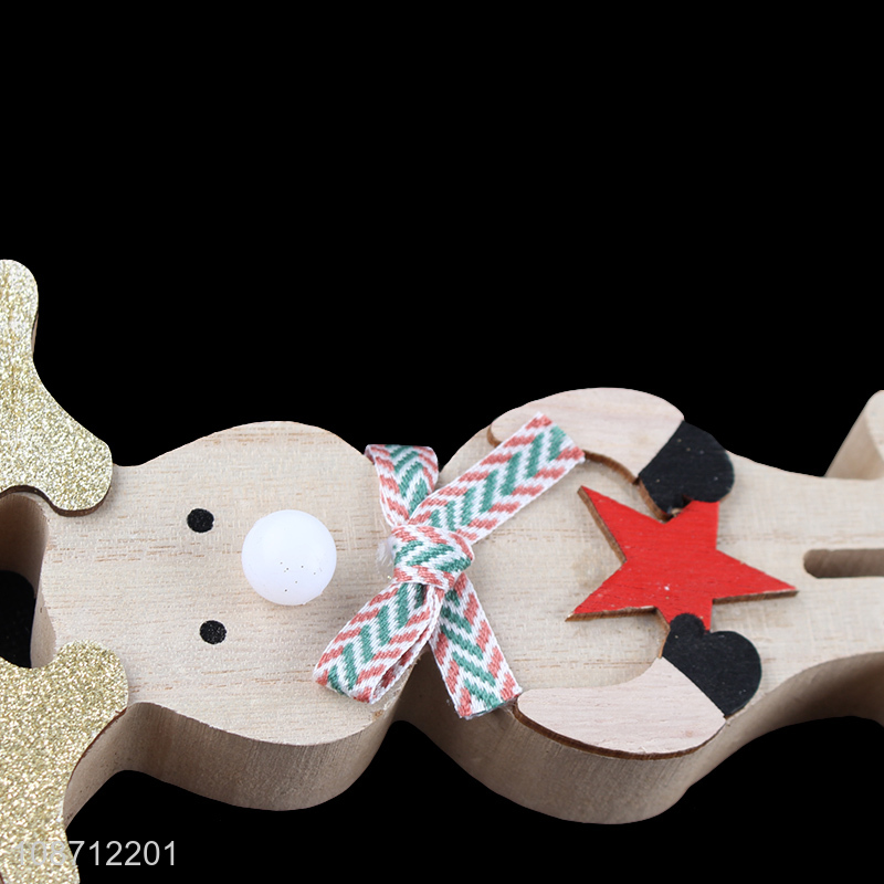 New product led light wooden Christmas reindeer ornaments holiday gifts
