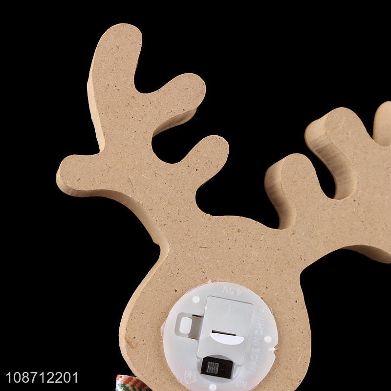 New product led light wooden Christmas reindeer ornaments holiday gifts