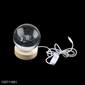 Wholesale 3D solar system crystall ball led night lamp for home decor