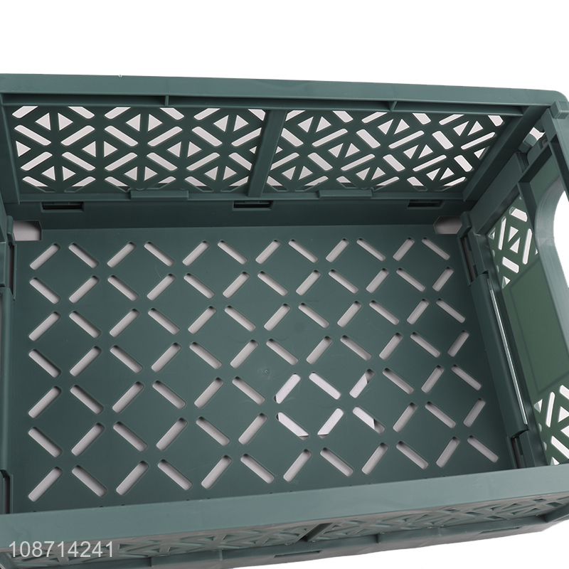 High quality plastic collapsible crate folding storage basket for kitchen