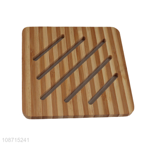 Good quality square bamboo heat insulation pad pot holder cup coaster