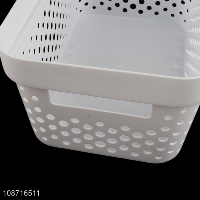 Popular products household plastic hollow storage basket with lid