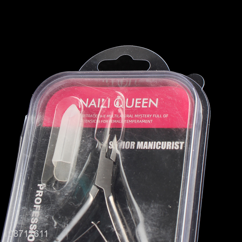 Factory price stainless steel double-spring cuticle cutter with plastic cover