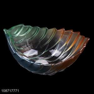 New product colored clear leaf shaped plastic fruit serving plate snacks plate
