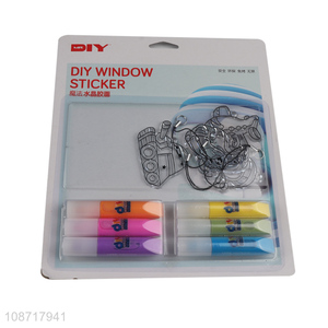 Wholesale DIY window stickers for kids (including 6pcs of window adhesive+4sheets plastic)
