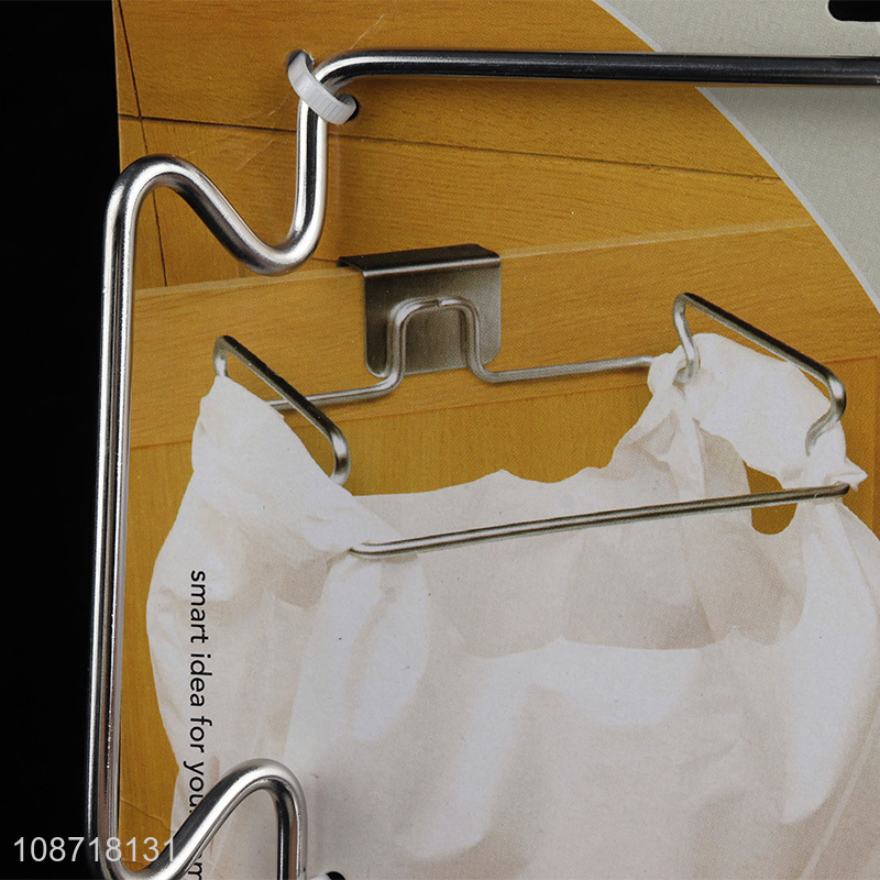 Top selling metal stainless steel plastic bag trash bag hanging rack