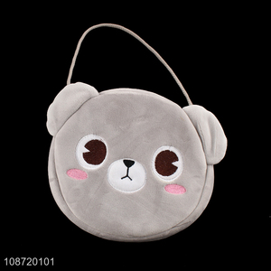 Hot selling cute cartoon bear fluffy crossbody bag for kids girls boys