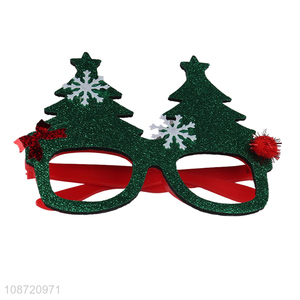 Good quality glitter Christmas tree glasses unisex costume eyeglasses frame