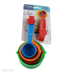 Top quality multicolor 10pcs plastic measuring <em>spoon</em> set for kitchen gadget