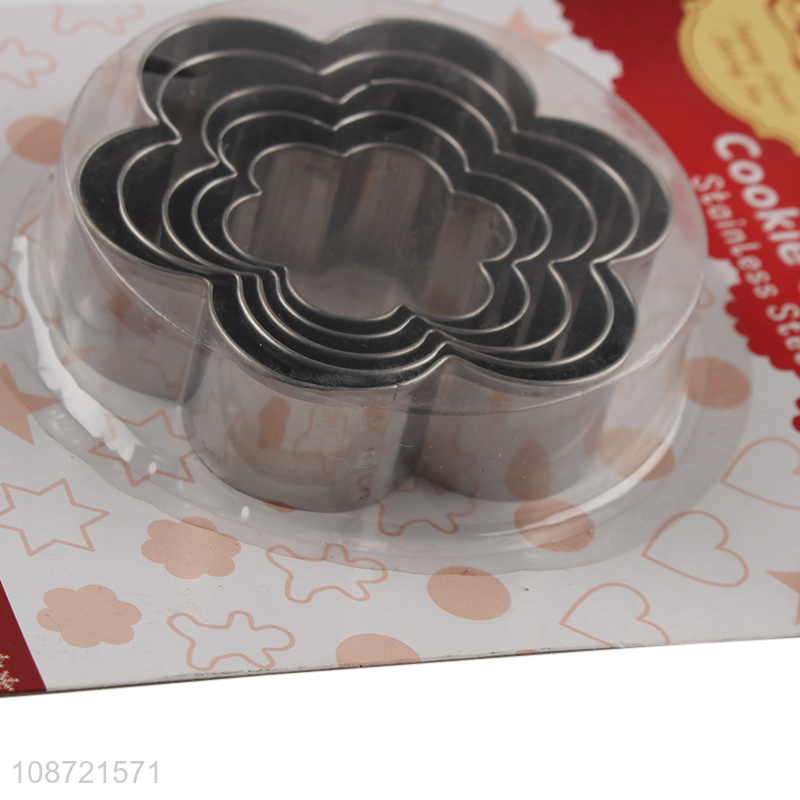 Good quality 5pcs/set fllower shape stainless steel cookies cutters for baking