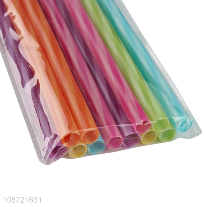 Hot selling rainbow color reusable stirrer straws plastic drinking straws