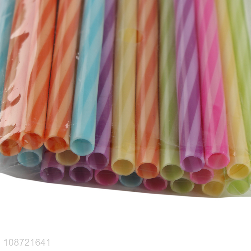 Good price rainbow color reusable plastic drinking straws for smoothies