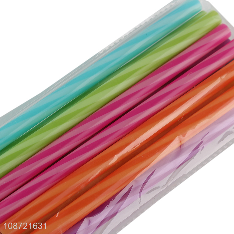 Hot selling rainbow color reusable stirrer straws plastic drinking straws