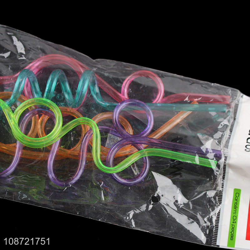 New product clear spiral plastic drinking straws bpa free reusable straws