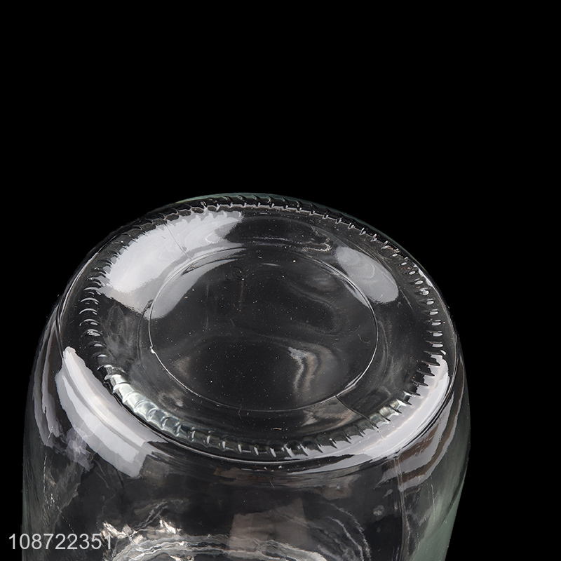 Top selling clear glass flip top storage jar candy snack sealed jar