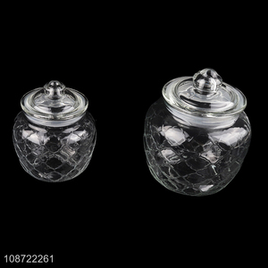 Hot selling sealed glass kitchen cookies candy storage jar wholesale