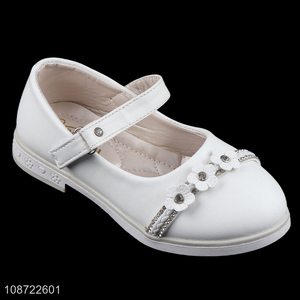 China supplier girls kids fashion casual leather shoes with soft sole
