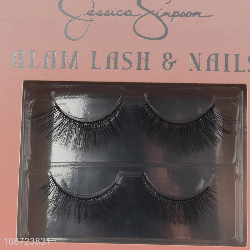 Factory supply press on faux nails and false eyelashes set