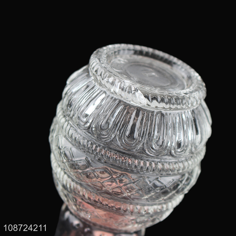 Hot selling 50ml empty engraved glass wine bottle glass whiskey bottle