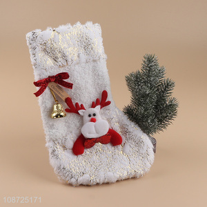 Most popular christmas decoration hanging christmas stocking candy bag wholesale