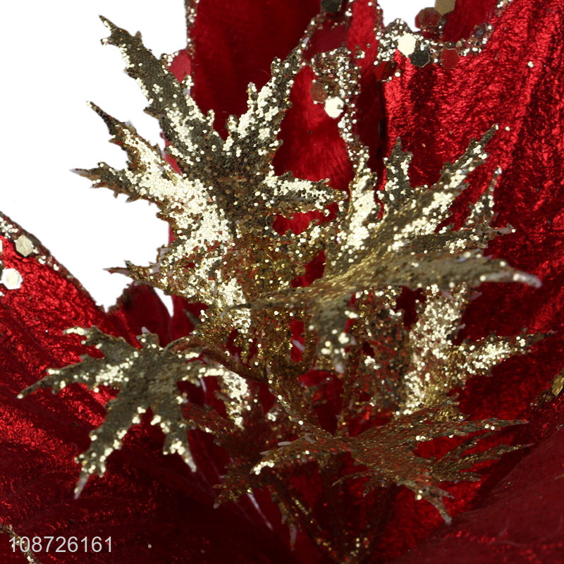 Good selling red natural artificial christmas flower fake flower